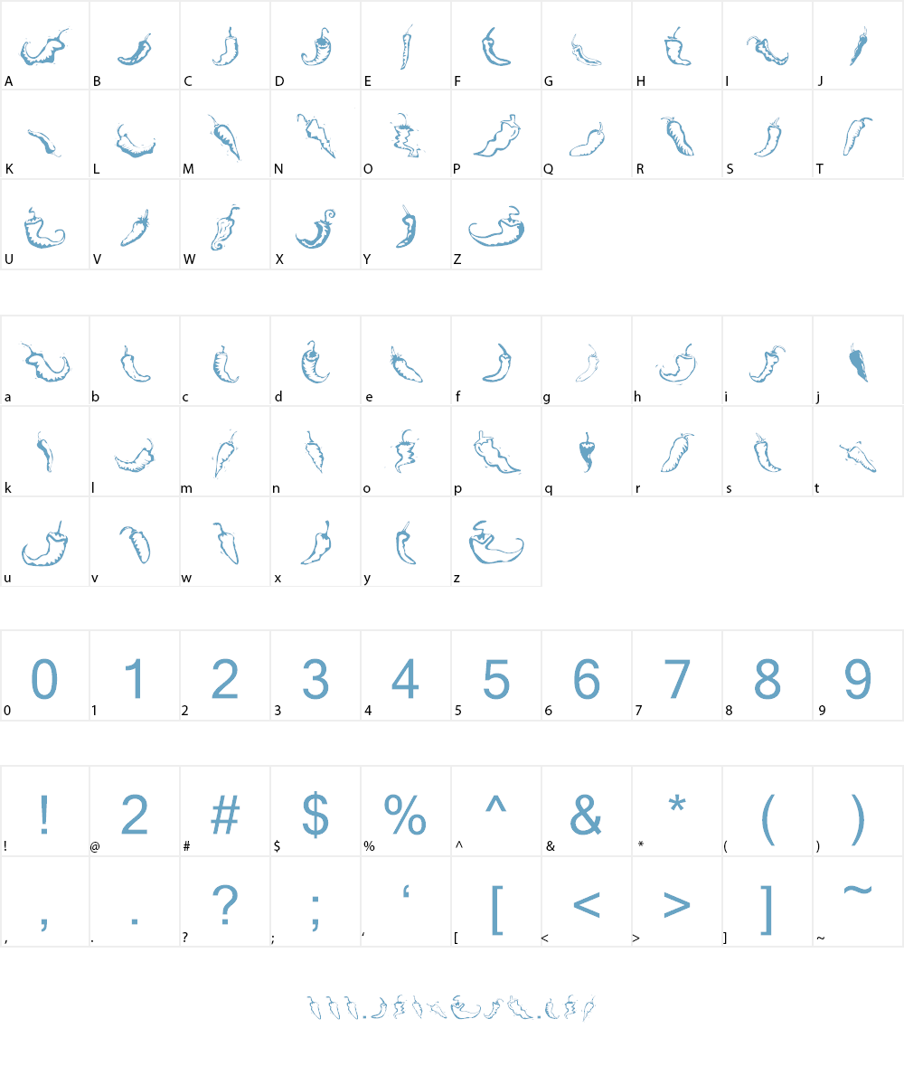 Chili Pepper Dingbats Font Character